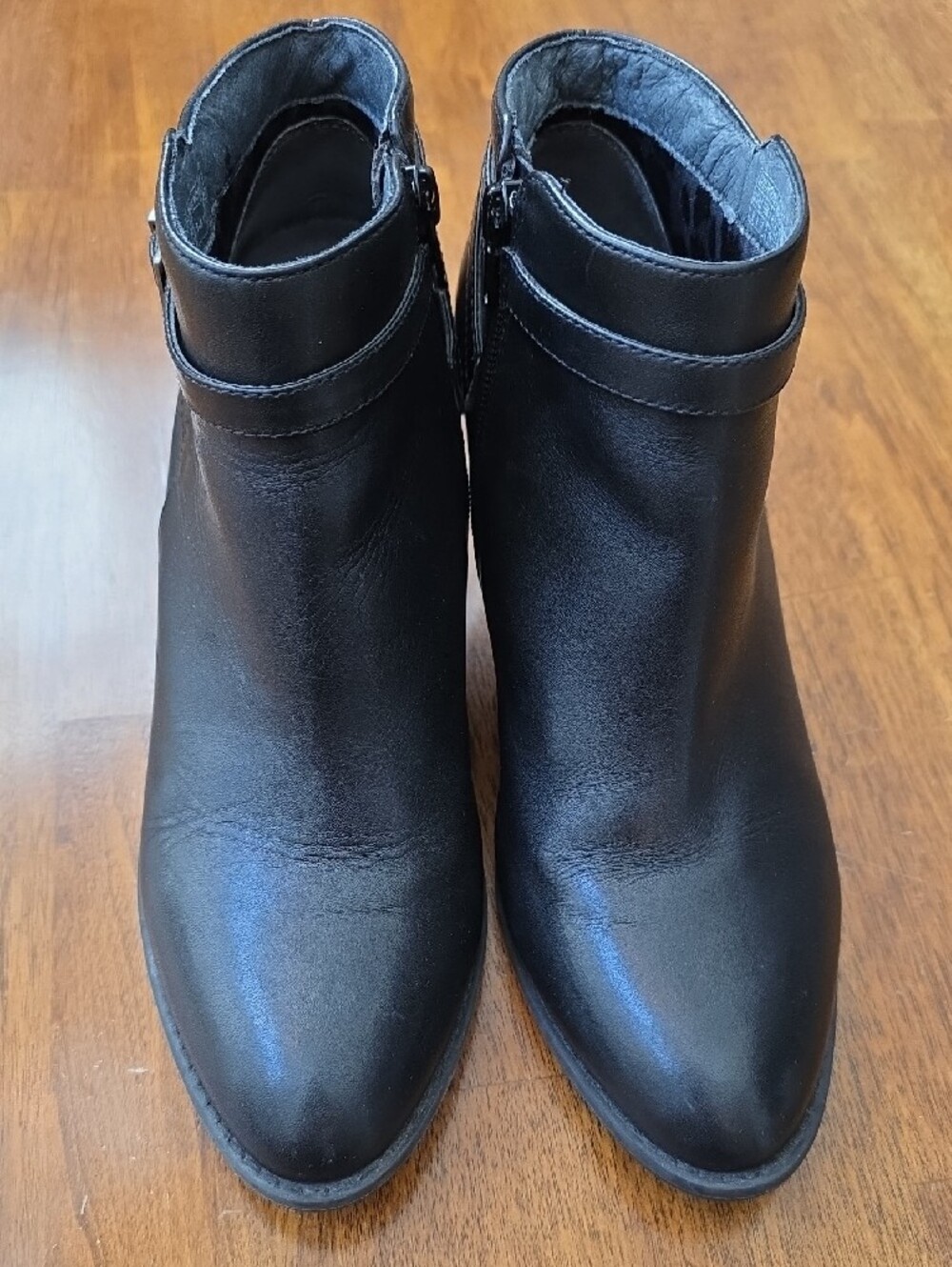 Vionic Upright Upton Black Leather Ankle Booties Sz 9 - Picture 2 of 11
